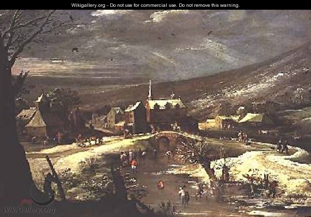 Countryside with Skaters - Joos or Josse de, The Younger Momper