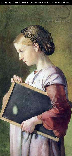 Girl holding a Slate - Charles West Cope