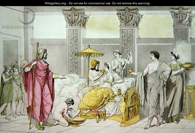 The Wedding of Ulysses and Penelope illustration from Le Costume Ancien ou Moderne by Jules Ferrario - (after) Monticelli, Angelo