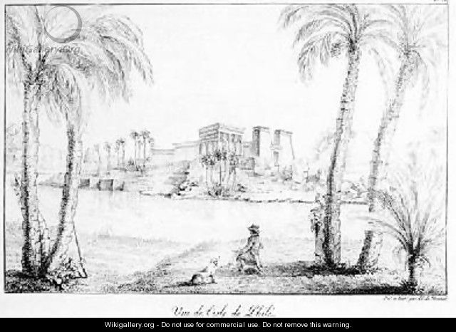 Island of Philae from Receuil des cartes et des vues du voyage en Amerique en Italie en Sicile et en Egypt 1816-21 - Edouard de Montule