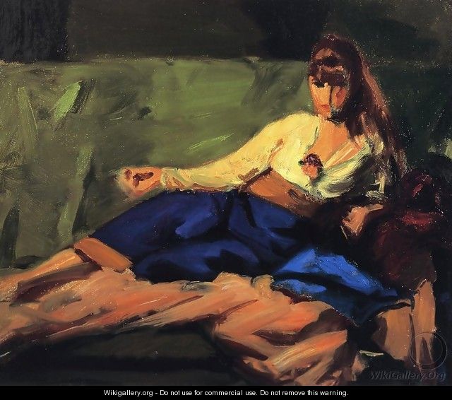 The Lounge (Figure on a Couch) - Robert Henri