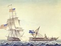 Naval engagement between the U S Frigate Constitution and H M Frigate Java - Montardier