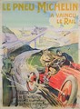 Poster advertising Michelin tyres are faster than rail - Ernest Montaut
