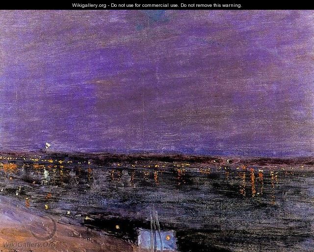 El puerto de El Havre de noche - Aureliano de Beruete y Moret