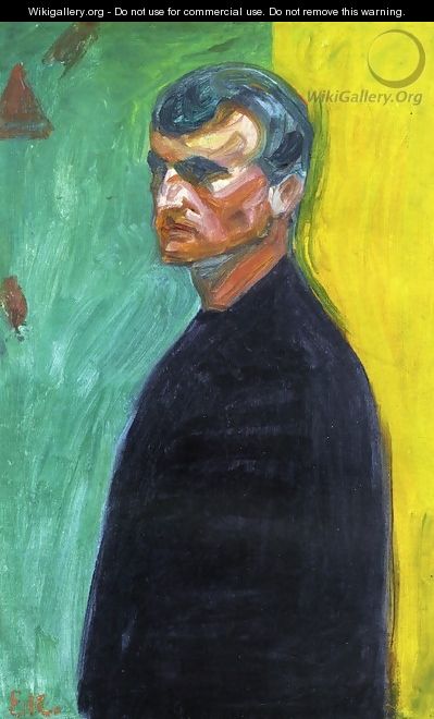 Self Portrait (Against Two-Colored Background) 2 - Edvard Munch