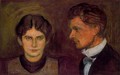 Portrait of Aase and Harald Norregaard - Edvard Munch