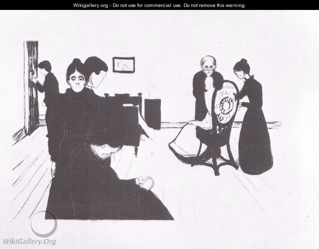 la chambre mortuaire 1896 - Edvard Munch