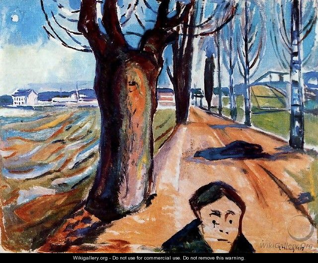 The Murderer in the Lane - Edvard Munch