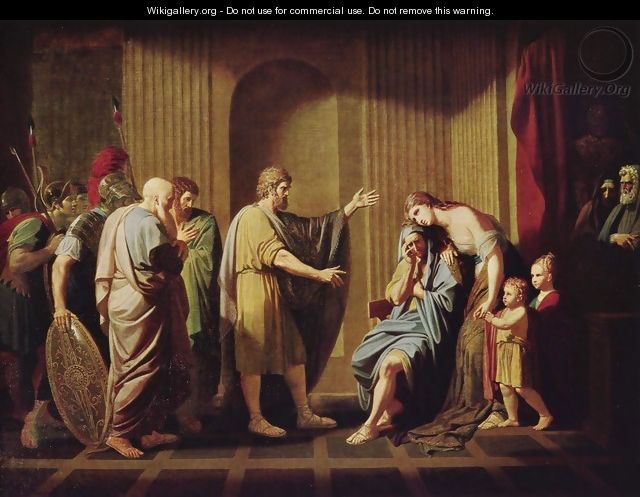 Kleombrotos sent into Exile by Leonidas II - Benjamin West
