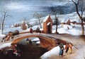 Winter landscape with Flight into Egypt - Abel Grimmer