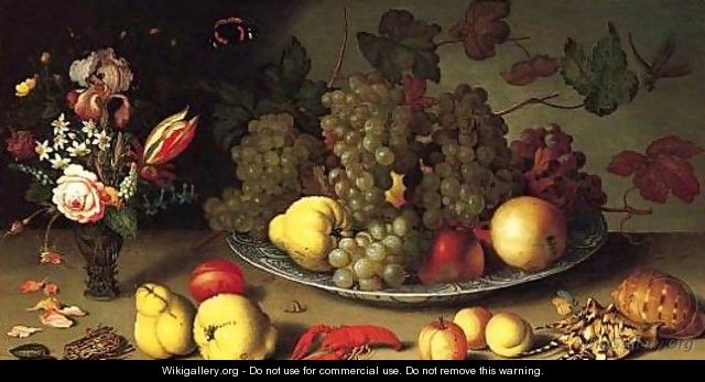 Still Life with Fruits and Flowers - Balthasar Van Der Ast
