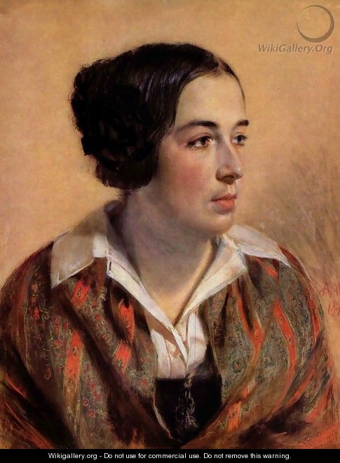 Portrait of Caroline Arnold - Adolph von Menzel