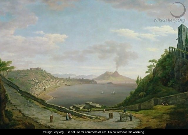 View of the Bay of Naples with Mount Vesuvius in the Distance - William Marlow