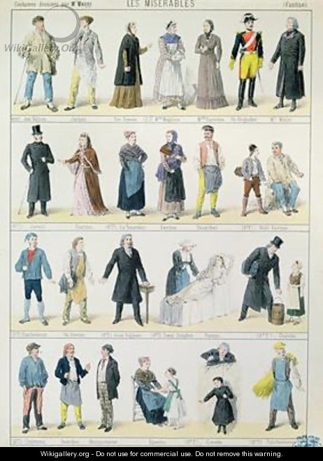 Costume designs for an adaptation of Les Miserables - Jules Marre