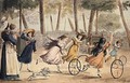 Girls playing hoop in the Luxembourg gardens - Jean Henri Marlet