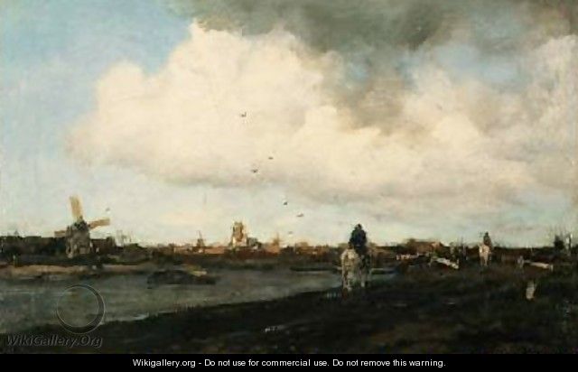 Landscape with Windmills 1890-5 - Jacob Henricus Maris