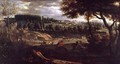 Louis XIV 1638-1715 Hunting at Marly with a a View of Chateau Vieux de Saint Germain - Pierre-Denis Martin