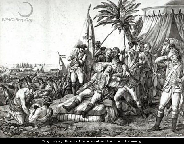 The Death of Marquis de Montcalm de Saint-Veran in front of Quebec 14 September 1759 - Pietro Antonio Martini