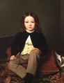 Portrait of a Boy seated on a Cushion holding a Horn - Charles Paulin Francois Matet