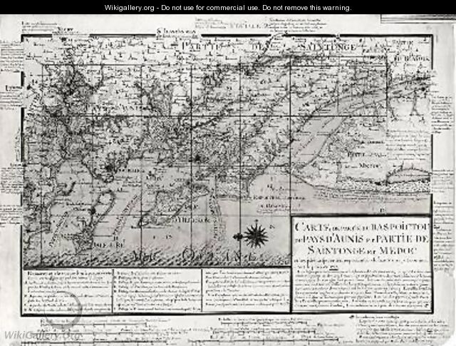 Map of Bas Poitou Pays dAunis Saintonge and Medoc from Recueil des Plans de Saintonge - Claude Masse