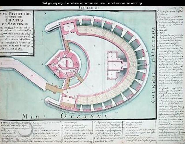 Plan of the Chapus Fort from Traite de Fortifications - Claude Masse