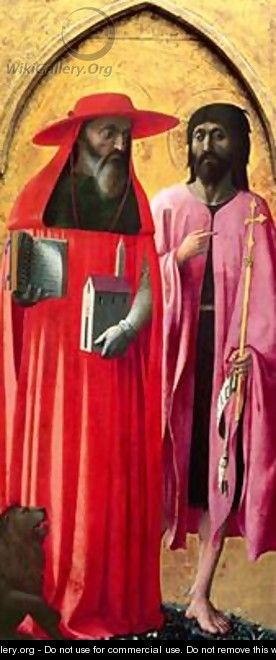St Jerome and St John the Baptist 1428-29 - T. & Masolino, T. Masaccio