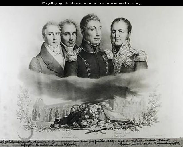 The Provisional Government of 29th July 1830 L to R Jacques Lafitte 1767-1844 - Antoine Maurin