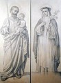 Preparatory drawing of St Catherine of Siena and St Christopher 1871 - V. de Matteis
