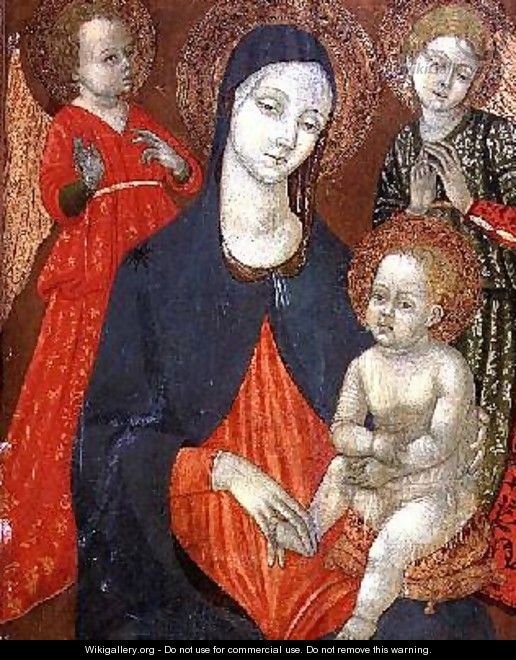 Madonna and Child with two Angels - (workshop of) Matteo da Siena