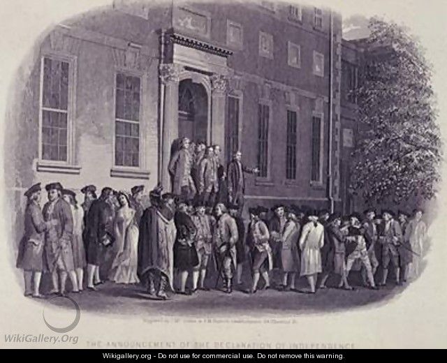 The Announcement of the Declaration of Independence illustrated in The Life of George Washington - J. McGoffin