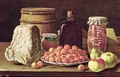 Still Life with Fruit and Cheese - Luis Egidio Menendez or Melendez