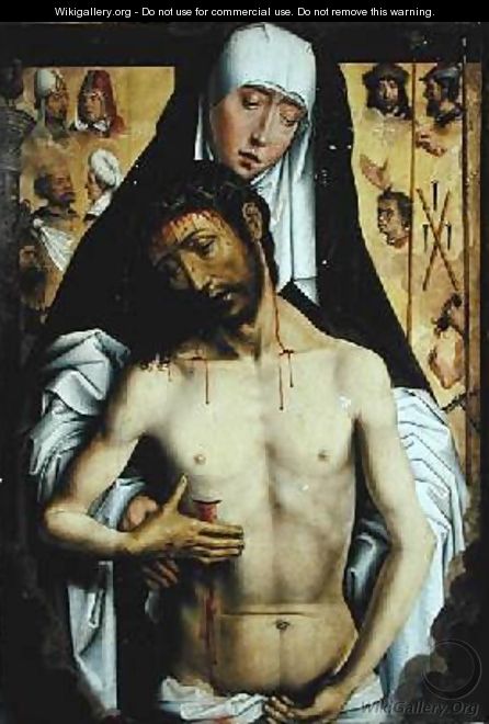 The Man of Sorrows in the Arms of the Virgin - (after) Memling, Hans