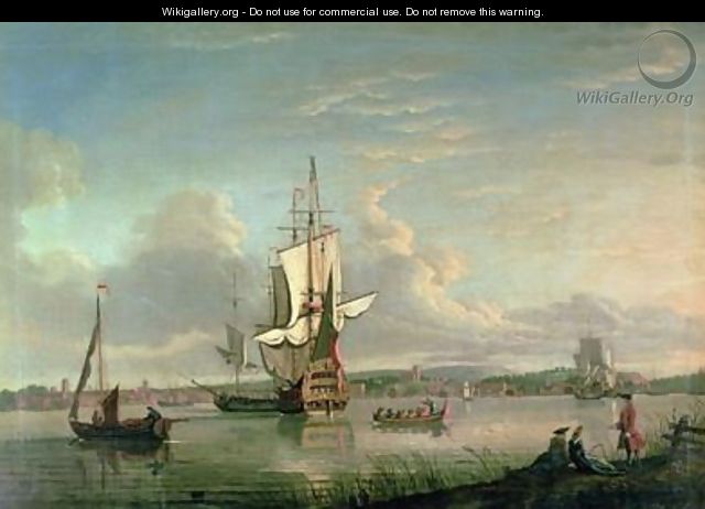 Gunship on the Thames off Woolwich - Thomas Mellish