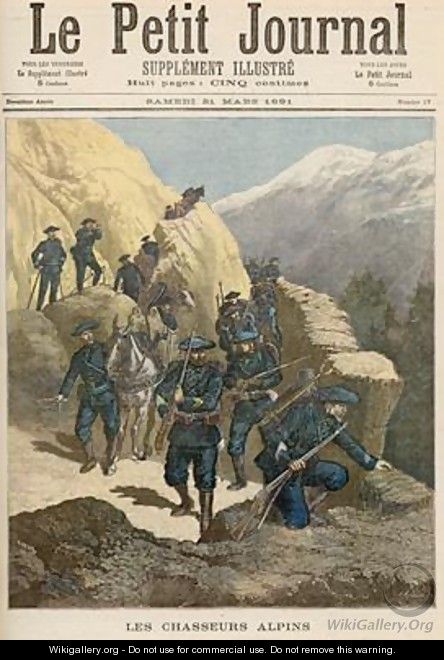Mountain Infantrymen from Le Petit Journal 21st March 1891 - Fortune Louis Meaulle