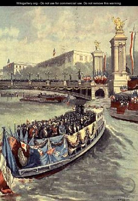 The Opening of the Exhibition The Official Flotilla from Le Petit Journal April 1900 - Fortune Louis Meaulle