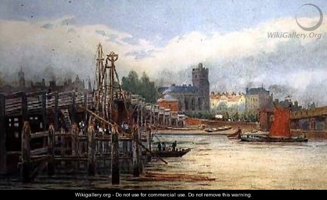 Old Putney Bridge 1881 - Hubert James Medlycott