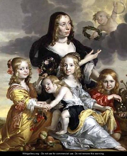 Portrait of a Lady with her Four Children - Jacob Fransz van der Merck