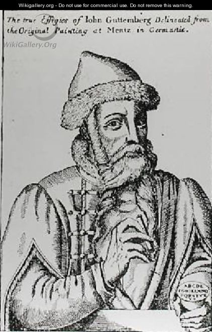 Portrait of Johannes Gutenberg - (after) Mentz, Albrecht