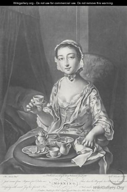 Morning engraved by Richard Houston 1758 - (after) Mercier, Philippe