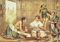 Indians Preparing Tortillas from An Album of the Mexican Republic - (after) Michaud, Julio