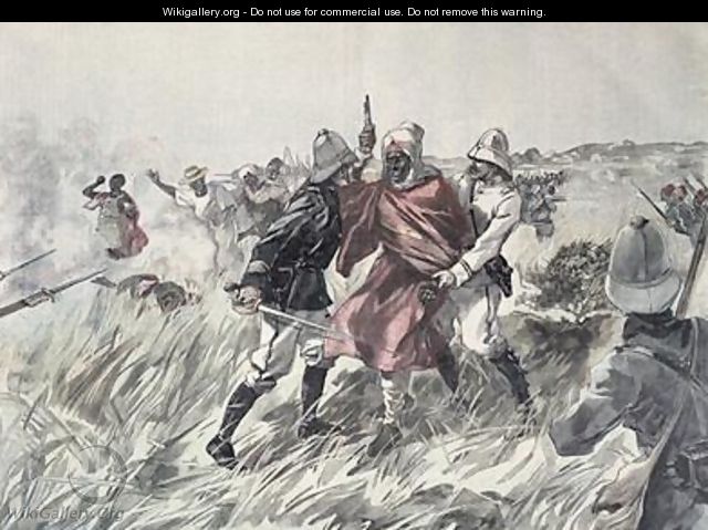 The capture of Toure Samory 1835-1900 by Lieutenant Jacquin near Guelemou in 1898 from Le Petit Journal 30th October 1898 - Henri Meyer