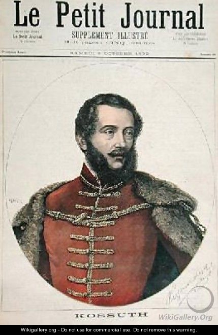 Portrait of Lajos Kossuth 1802-94 from the front cover of Le Petit Journal 8th October 1892 - Henri Meyer