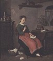 Young girl writing a love letter - Johann Georg Meyer von Bremen