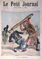 Caricature of Francesco Crispi 1818-1901 and the defeat of the Italian invading army at the siege of Makalle Ethiopia cover of Le Petit Journal 9th February 1896 - Henri Meyer