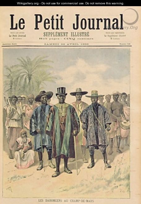 Dahomeans on the Champs de Mars illustration from Le Petit Journal 22th April 1893 - Henri Meyer