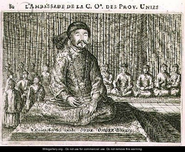 Portrait of the Old Viceroy from an account of a Dutch Embassy to China 1665 - Jacob van Meurs