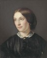 Portrait of a lady, bust-length in a black dress with white lace collar - Guido Schmitt