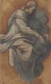 The Madonna and Child, in profile to the right, seated on a cloud - Guido Reni