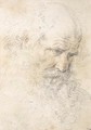 The head of a bearded man looking down - Guido Reni