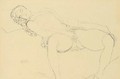 Liegender Halbakt nach links - Gustav Klimt